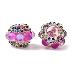 Орхидея Сверкающие акриловые стразы круглые бусины, cmолой, фокусные бусины для ручек, сиреневые, 20x14 мм, отверстие : 2.5 мм