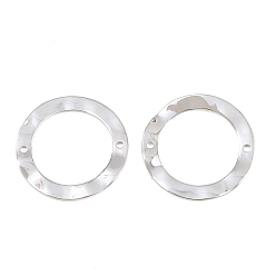 Platine Charmes de connecteur en laiton, maillons ronds, , crémaillère plaquage, plaqué longue durée, sans plomb et sans cadmium, platine, 24x1mm, Trou: 1.4mm