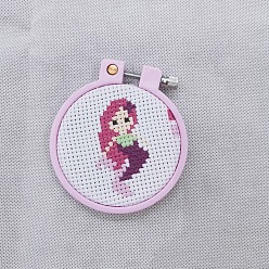 Русалка Наборы для вышивания своими руками для начинающих, включая ткань для вышивки, нитки и иглы для вышивания, пяльцы, инструкция, русалка, 120 мм