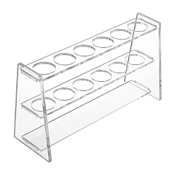 Прозрачный 6Стойка для стеклянных пробирок с отверстиями, прозрачные, 67x200x110 мм, внутренний диаметр: 26 мм