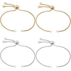 (52) Непрозрачная лаванда 10 шт. 2 цвета регулируются 304 изготовление браслетов из нержавеющей стали, слайдерные браслеты, подходит для соединительных шармов, разноцветные, 9 дюйм (23 см), 5 шт / цвет