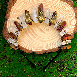 Raven Ободки для волос из натурального кварца и фиолетового кварца, корона для волос, для женщин девушек, ворон, 200x160 мм