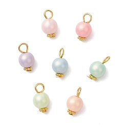 Золотой Непрозрачные акриловые подвески, круглые, золотые, 14.5x8 мм, отверстие : 3 мм