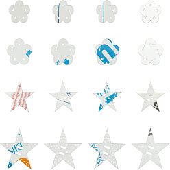 Clear CHGCRAFT Acrylic Handwork Template, Star with Flower, Clear, 16pcs/box