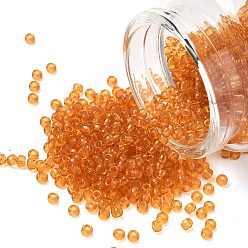 (RR133L) Transparent Topaz Миюки круглые бусины рокайль, японский бисер, (rr 133 l) прозрачный топаз, 8/0, 3 мм, отверстие : 1 мм, Около 2111~2277 шт / 50 г