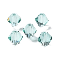 Аква К 9 стекло, имитация Австрийские кристаллические шарики, граненые, двухконусные, вода, 6x6x6 мм, отверстие : 0.9 мм