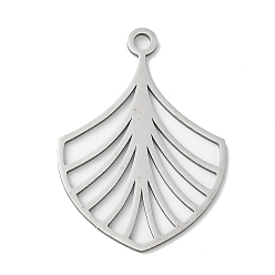 Нержавеющая Сталь Цвет 201 подвески из нержавеющей стали, лазерная резка, очарование листа, анти-тускнение, цвет нержавеющей стали, 34.5x24.5x1 мм, отверстие : 2.5 мм