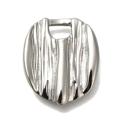 Нержавеющая Сталь Цвет Антикоррозийные 304 подвески из нержавеющей стали, овальный шарм, цвет нержавеющей стали, 17x14.5x3 мм, отверстие : 3.5x3 мм