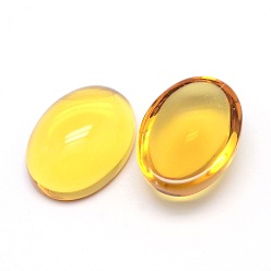 Желтый K 9 стеклянные кабошоны овальные плоские задние кабошоны, желтые, 18x13x6 мм