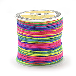 Colorful Polyester Cords, Colorful, 0.8mm, about 131.23~142.16 yards(120~130m)/roll