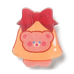 Колокол Акриловая брошь на рождественскую тематику, с 201 штифта из нержавеющей стали, колокольчик и медведь, 31.5x26.5x7 мм