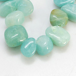 Aquamarine Natural Amazonite Beads Strands, Amorphous, Aquamarine, 4~13x6~20x1~12mm, hole: 1mm