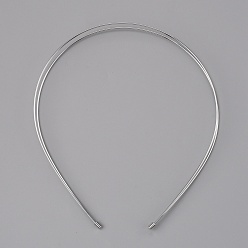 Platino Accesorios de aleación de doble banda para el cabello, Platino, 138x119x3 mm
