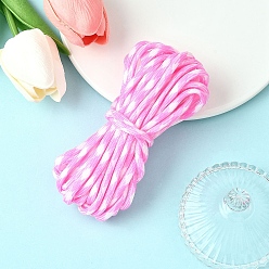 Бледно-Розовый 5m 7 внутренние сердечники полиэстер и спандекс корд канаты, с узорами, для изготовления веревочных браслетов, розовый жемчуг, 4 мм, около 5.47 ярдов (5 м) / комплект