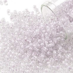 (1066) Pale Purple Lined Crystal Toho runde Rocailles, japanische Rocailles, (1066) hellviolett ausgekleideter Kristall, 8/0, 3 mm, Bohrung: 1 mm, über 222pcs / Flasche, 10 g / Flasche