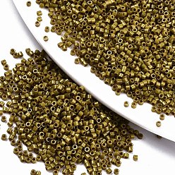 Темный Хаки Fgb 11/0 стеклянные бусины класса А, окрашенные в цвет выпечки, цилиндр, однородный размер бисера, непрозрачные цвета блеск, Темный хаки, около 1.5x1 мм, отверстие : 0.5 мм, около 20000 шт / упаковка