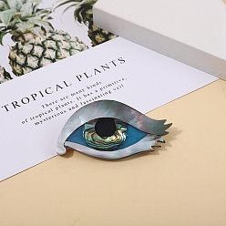 Eye Paua Shell Brooches for Backpack Clothes, Eye, 35x55mm
