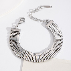 Нержавеющая Сталь Цвет 304 женские браслеты-цепочки со звеньями из нержавеющей стали, цвет нержавеющей стали, 7-3/4 дюйм (19.8 см)