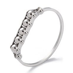 Stainless Steel Color Non-Tarnish Round Beaded 304 Stainless Steel Bangles, Stainless Steel Color, 0.25cm~1/2 inch(1.3cm), Inner Diameter: 1-3/4x2-1/4 inch(4.4x5.85cm)