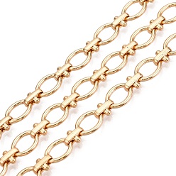 Light Gold Железный овал с цепями поперечных связей, несварные, с катушкой, золотой свет, 10.5x8x1.5 мм, ссылка: 8x6x3.5 mm, около 32.81 футов (10 м) / рулон