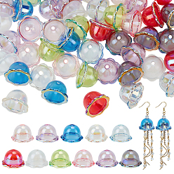 (52) Непрозрачная лаванда 55шт 11 цвета прозрачные акриловые колпачки для бусин, цветок, разноцветные, 24x15~15.5 мм, отверстие : 2.7~3 мм, 5 шт / цвет