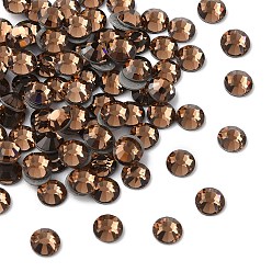 10220 Smoked Topaz Камни preciosa® crystal hotfix с плоской основой, чешский хрусталь, круглый(438 11 612 шатон роза вива 12 ®), 10220 дымчатый топаз, ss 8 (2.3~2.5 мм)