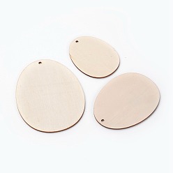 Navajo White Undyed Wood Big Pendants, Oval, Navajo White, 79.5~119.5x61~91x2.5mm, Hole: 4mm