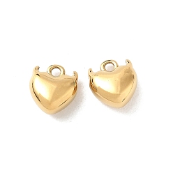 Настоящее золото 18K 304 прелести нержавеющей стали, сердце прелести, реальный 18 k позолоченный, 7.5x7x4 мм, отверстие : 1.2 мм