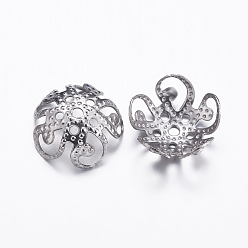 Нержавеющая Сталь Цвет Устойчивы к потускнению 304 колпачки из нержавеющей стали, 5-лепесток, цвет нержавеющей стали, 10x4 мм, отверстие : 1 мм