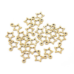 Античное Золото Подвески из сплава в тибетском стиле, звезда, Рождество, античное золото , без свинца и без кадмия, 14x10x2 мм, отверстие : 1.5 мм