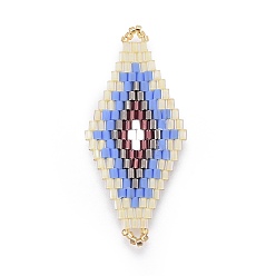 Васильковый Японский бисер miyuki & toho ручной работы ссылки, Ткацкий станок, ромб, васильковый, 43~44.1x19.4~20.2x1.6~1.8 мм, отверстие : 1.6~1.8 мм