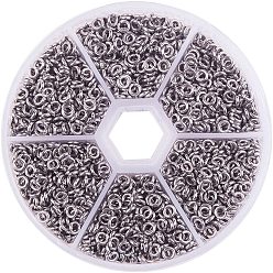 Нержавеющая Сталь Цвет 304 из нержавеющей стали открыты кольца прыжок, цвет нержавеющей стали, 4x1 мм, около 2 мм внутренним диаметром, около 410шт / отсек