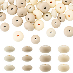 Color mezclado 40 piezas 4 estilos cuentas de silicona ecológicas de calidad alimentaria, Rondana plana, cuentas focales, color mezclado, 12~14x6~8 mm, agujero: 2~3 mm, 10 piezas / estilo