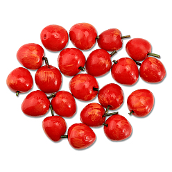 (123L) Белый крем непрозрачный блеск Мини-декорация из смолы, имитация фруктов, для украшения кукольного домика, яблоко, огнеупорный кирпич, 8~9x6~7.5x6~7 мм