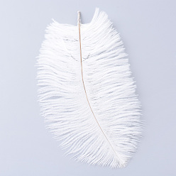 White Ostrich Feather Costume Accessories, Dyed, White, 25~30cm