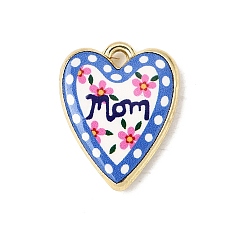 Слово Печатные подвески сплава, сердце прелести, долговечный, стойки покрытие, золотые, слово, 20x15x4 мм, отверстие : 1.6 мм