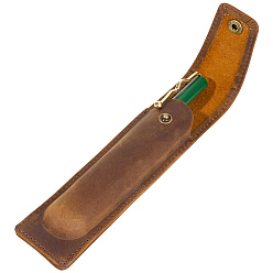 Коричневый Кожаный пенал Crazy Horse, пенал, кофе, 160x37.5x23.5 мм