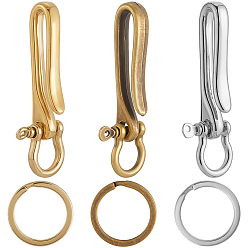 (52) Непрозрачная лаванда 9 шт. 9 стили застежки-скобы с D-образным кольцом из сплава и латуни, разделенные брелки, S-крючок застежки, разноцветные, 25x25x7 мм, отверстие : 2.5 мм