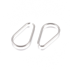 Stainless Steel Color Tarnish Resistant 304 Stainless Steel Jump Rings, Open Jump Rings, Teardrop, Stainless Steel Color, 18 Gauge, 20x12x1mm, Inner Diameter: 18x10mm