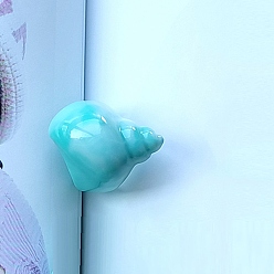 Светлый Морско-зеленый Кольца из смолы для женщин, форма раковины, светло-зеленый, 27 мм, размер США 8 1/2 (18.5 мм)