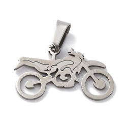 Нержавеющая Сталь Цвет 201 подвески из нержавеющей стали, лазерная резка, мотоцикл очарование, анти-тускнение, цвет нержавеющей стали, 16.5x27.5x1 мм, отверстие : 7x4 мм