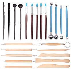 Mixed Color Ceramic Pottery Clay Model Home Craft Art, Clay Art Tool, Ball Styluses Pottery Ceramics Tool, Plastic Clay Craft Tool, Art Pen, Mixed Color, 130x8mm, 23pcs/set