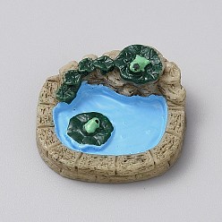 Плоский Круглый Мини-декорации из смолы, аксессуары для кукольного домика, для домашнего офиса настольный, бассейн, 26x28x12 мм