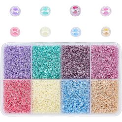 Mixed Color 300g 15 Colors Glass Seed Beads, Ceylon, Round, Mixed Color, 2mm, Hole: 1mm, 20g/color
