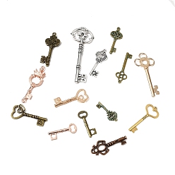 (52) Непрозрачная лаванда Сплавочные подвески тибетского стиля, Брелоки для ключей, разноцветные, 32x13.5x2 мм, отверстие : 2.5 мм