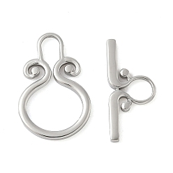 Нержавеющая Сталь Цвет 304 из нержавеющей стали застежками тумблеры, цвет нержавеющей стали, кольцо: 22.5x14.5x2 мм; бар: 21.5x9.5x2 мм