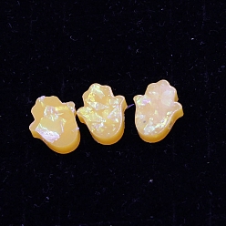 Old Lace Opaque Resin Beads, Hamsa Hand, Old Lace, 14x12mm