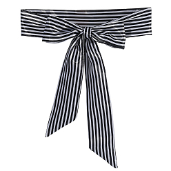 Черный Ремни из полиэстера в полоску, поясной ремень для платья-рубашки пальто, чёрные, 1830x65x0.5 мм