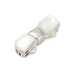 Платина Застежки латунные коробки, без кадмия, без никеля и без свинца, с оболочкой, бантом, платина, 8.5x19x6 мм