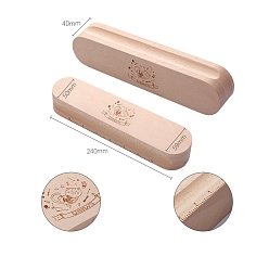 Cat Shape Древесина полосатая, прямоугольные, швейные инструменты, старинный белый, форма кошки, 240x59x40 мм